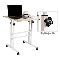 Mind Reader Woodland Collection White Adjustable Mobile Sit & Stand Laptop Desk