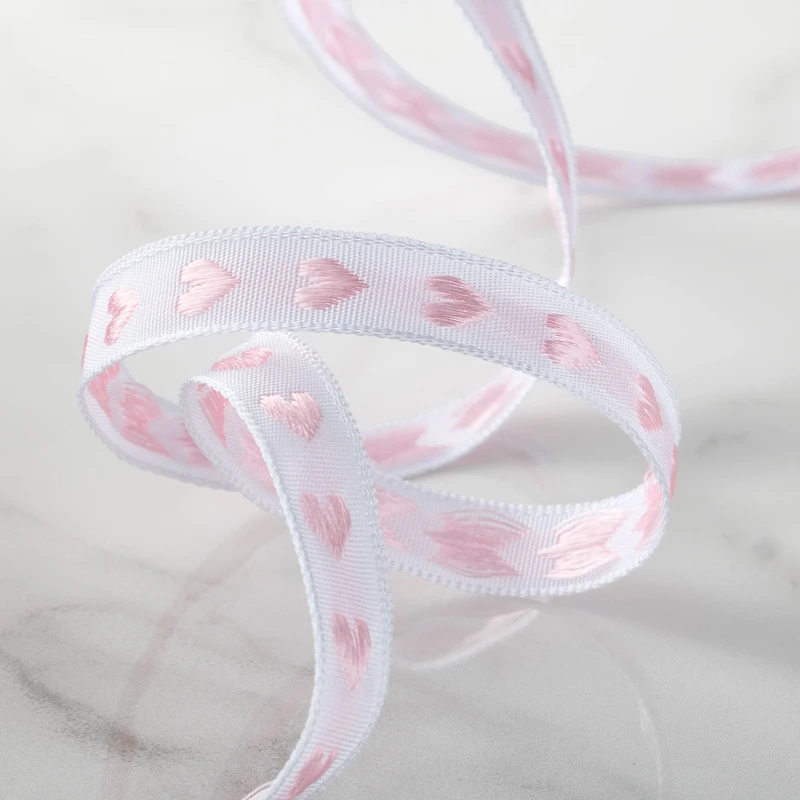 3/8" x 7yd. Pink Heart Ribbon by Celebrate It™ Classic