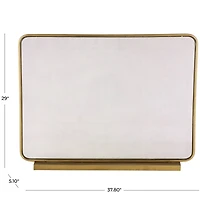 37.75" Gold Metal 1-Panel Living Room Fireplace Screen with Rounded Edges and Rectangular Base