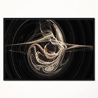 Designart - White Abstract Fractal Design in Black