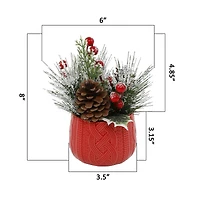 Christmas Mix In Red Ceramic Sweater Pot