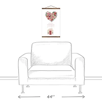Home Where Heart Is Flower Balloon Teak Hanging Canvas Wall Art