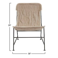 Hello Honey® Reclined Linen Sling Chair with Metal Frame