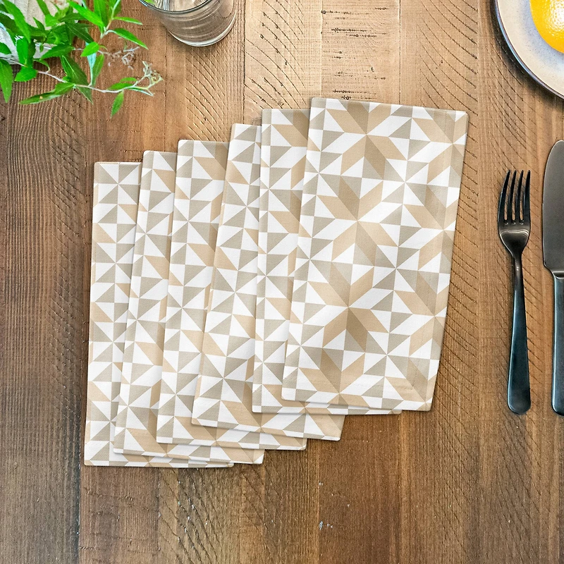 Neutral Barn Star Pattern Cotton Twill Napkin