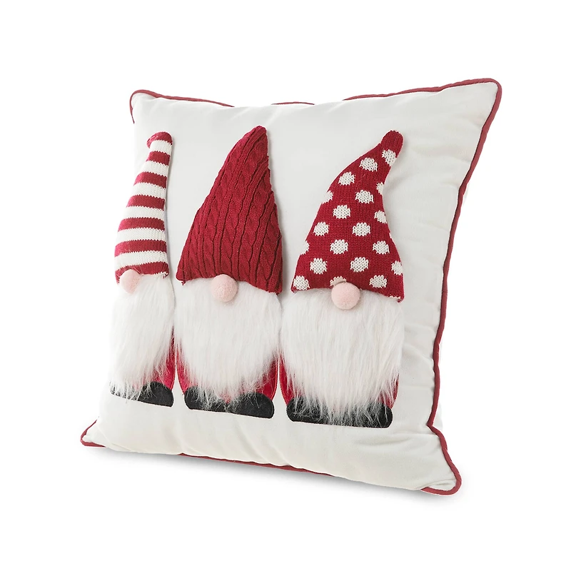 Glitzhome® 3D Heavy Knitted Gnome Pillow