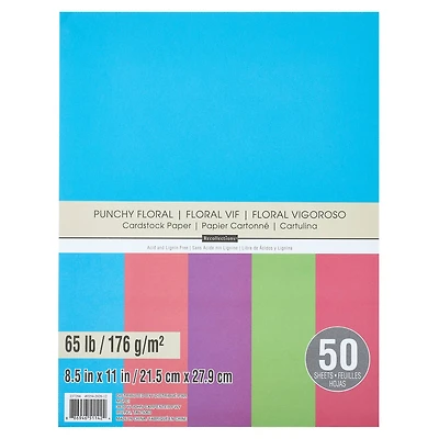12 Packs: 50 ct. (600 total) Punchy Floral 8.5" x 11" Cardstock Paper by Recollections™