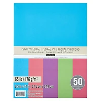 12 Packs: 50 ct. (600 total) Punchy Floral 8.5" x 11" Cardstock Paper by Recollections™