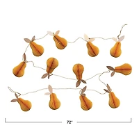 Hello Honey® 6ft. Yellow Glitter Handmade Recycled Paper Honeycomb Pear Garland