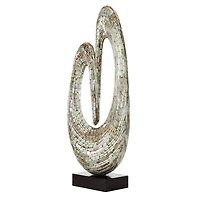 29" Gray Mother of Pearl Abstract Sculpture