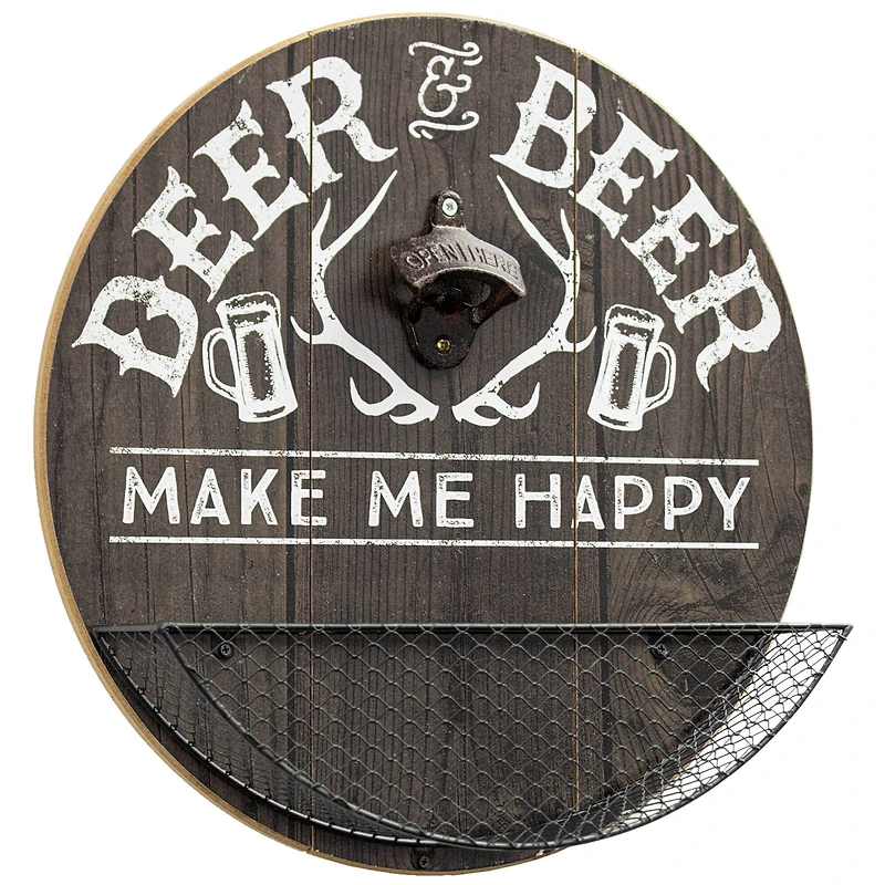 Deer & Beer Bottle Opener & Cap Catcher Wall Décor