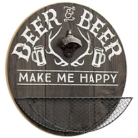 Deer & Beer Bottle Opener & Cap Catcher Wall Décor