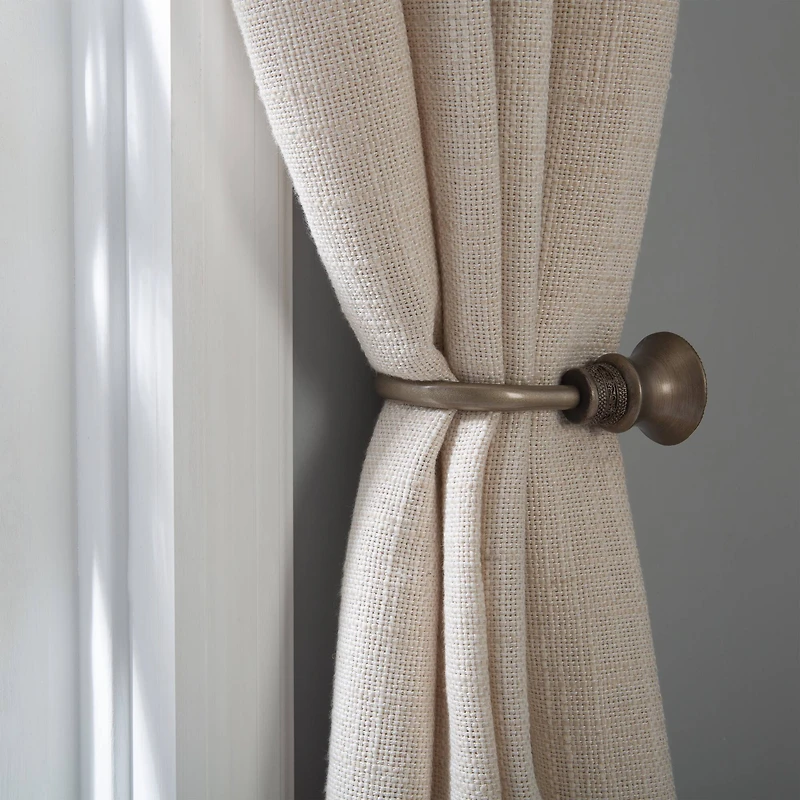 Simplify Black Silver Marquis Curtain Holdbacks