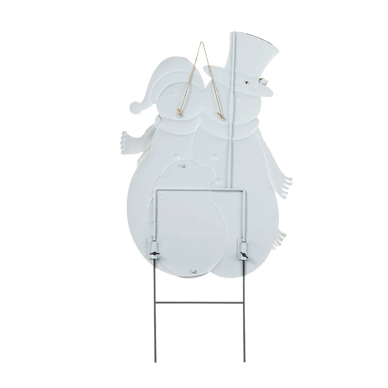 Glitzhome® 2.5ft. Metal Snowman Family Yard Stake