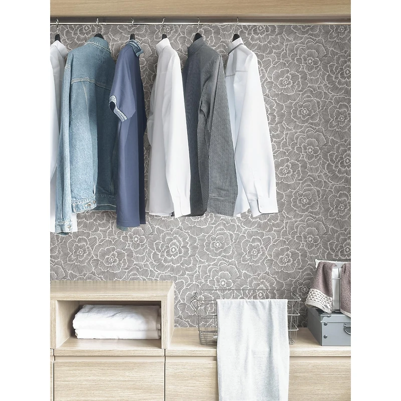 NuWallpaper Charcoal Saraya Peel & Stick Wallpaper