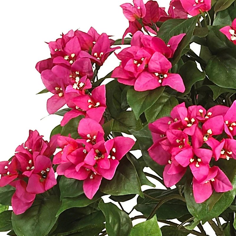 34" Artificial Bougainvillea Topiary with Wood Box