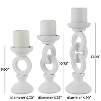 White Chain Link Candle Holder Set