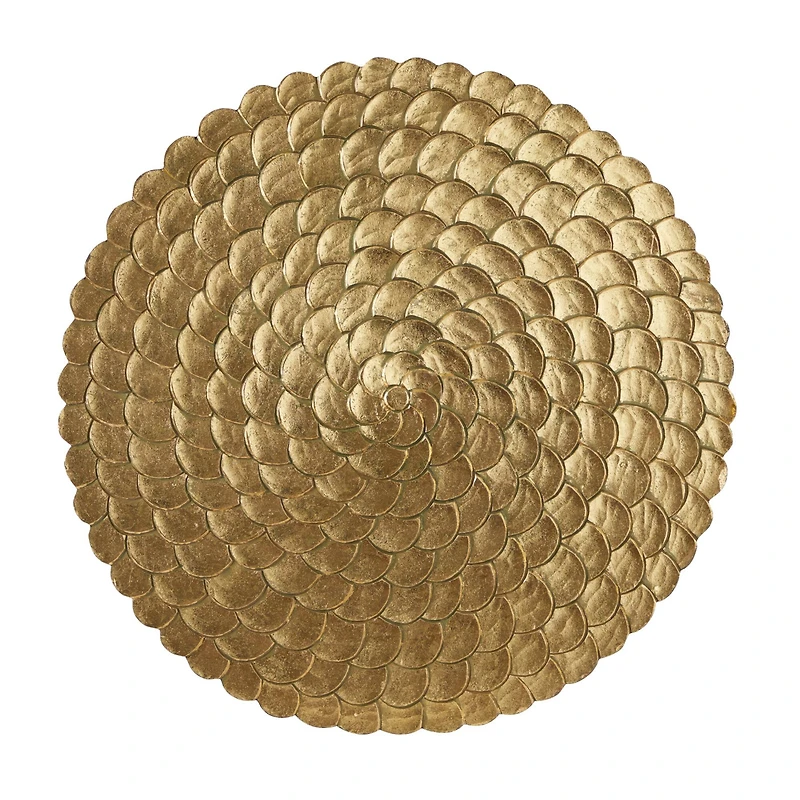 Gold Wood Carved Radial Plate Wall Decor 47" x 2" x 47"