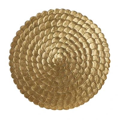 Gold Wood Carved Radial Plate Wall Decor 47" x 2" x 47"