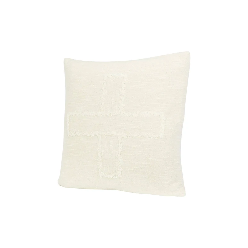 Fringed X Cotton Mudcloth Pillow