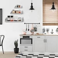 NEX™ Rustic White Wall-Mounted Wooden Floating Shelves Set