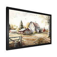 Designart 'Beautiful Barn In Spring II' Farmhouse / Country Framed Canvas Wall Art