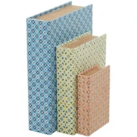 Floral Canvas Faux Book Box Set