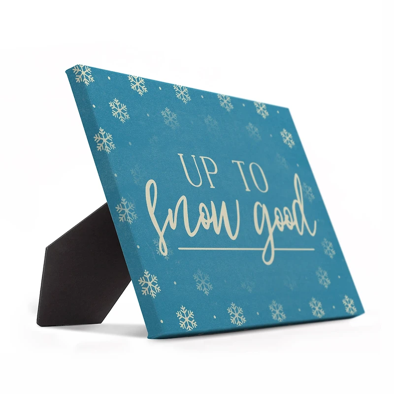 Simple Snowflake Dot Pattern Snow Good 10x8 Tabletop Canvas