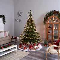 8ft. Pre-Lit Layered Washington Spruce Artificial Christmas Tree, Clear Lights