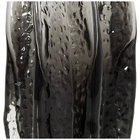 12" Black Ombre Wavy Abstract Glass Vase