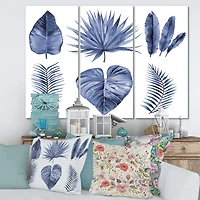 Designart - Tropical Blue Watercolour Leaves IV