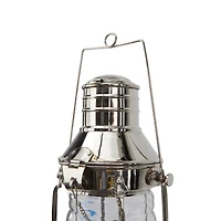 9" Silver Brass Candle Lantern