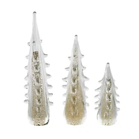 Gold & Clear Decorative Glass Sculpture Set