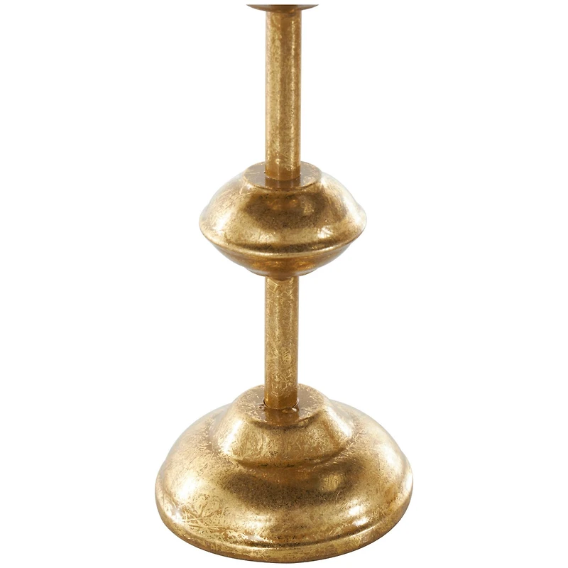 Gold Metal Slim Candle Holder Set