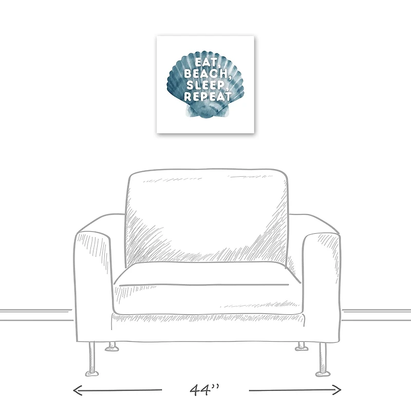 Eat Sleep Beach Repeat Canvas Wall Art