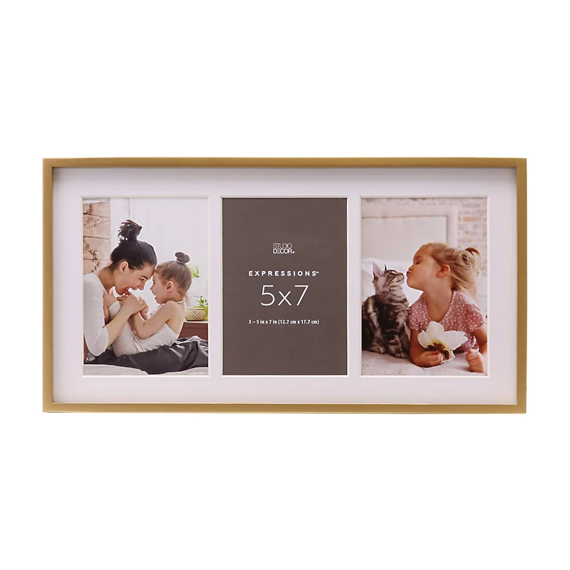 Expressions™ 3 Opening 5" x 7" Gold Sydney Collage Frame by Studio Décor®