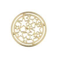 John Bead Beadwork Findings Gold Circle with Stars Pendant, 6ct.