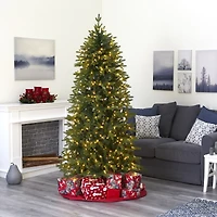 7ft. Pre-Lit Belgium Fir Artificial Christmas Tree, Clear LED Lights