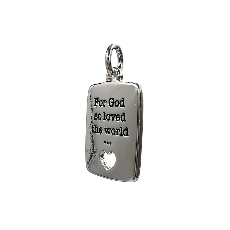 Charmalong™ Silver Plated For God So Loved the World Charm by Bead Landing™