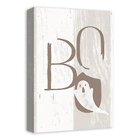 Boo Faux Wood 12" x 18" Canvas Wall Art