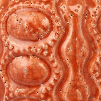 Hello Honey® 9" Coral Crackle Glaze Embossed Terra Cotta Footed Vase Planter