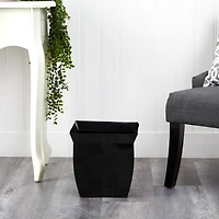 11.5" Black Fluted Metal Square Planter
