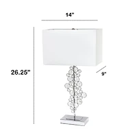 Lalia Home 26" Crystal Glitz and Chrome Table Lamp with White Shade