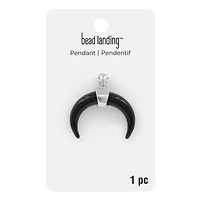 Black Curved Horn Pendant by Bead Landing™