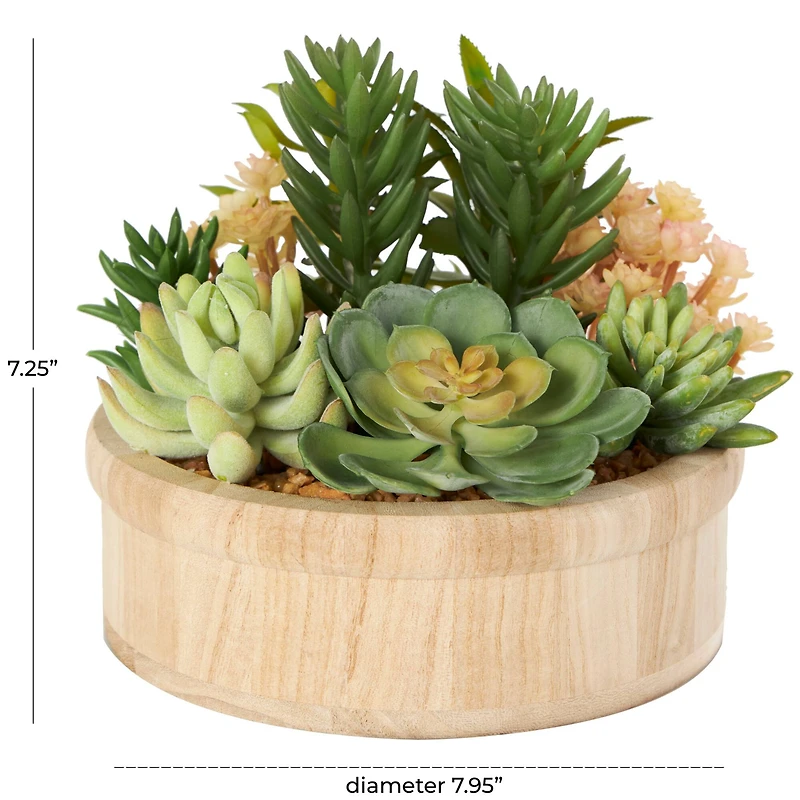 7" Succulent Artificial Plant with Natural Pot