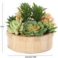 7" Succulent Artificial Plant with Natural Pot