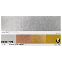9 Packs: 12 ct. (108 total) Glitter Neutral 12" x 24" Cardstock Paper by Recollections™
