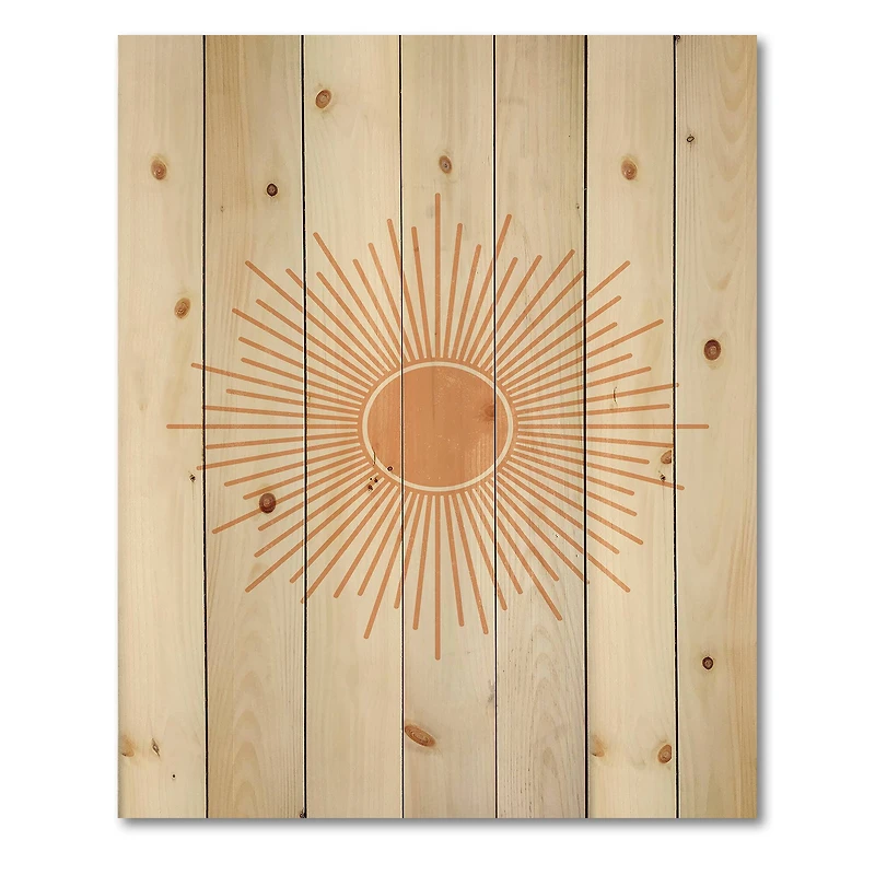 Designart - Minimalist Bright Shining Orange Sun Rays III
