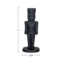 Hello Honey® 7" Black Cast Metal Soldier Taper Candle Holder