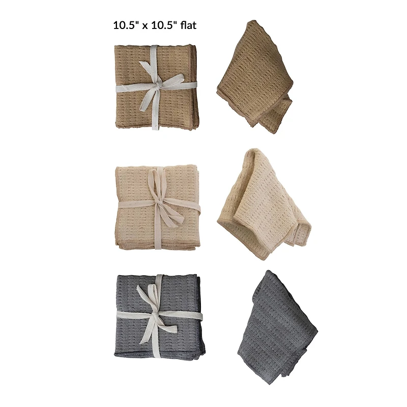 Hello Honey® Neutral Woven Cotton Slub Dish Cloth Set