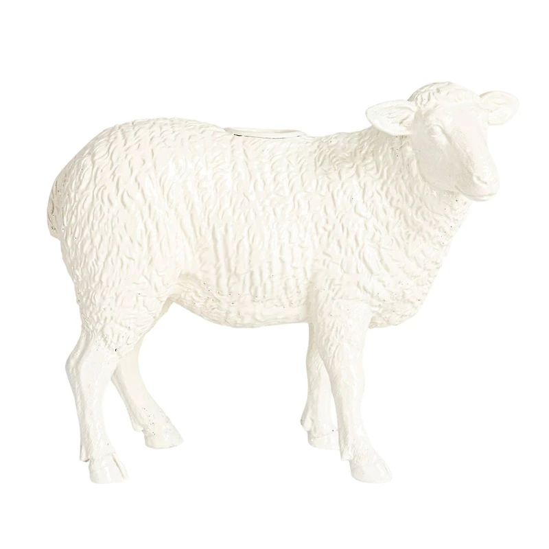 Hello Honey® 6.75" Long White Pastoral Elegance Sheep Taper Candle Holder